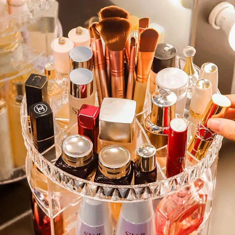 360 Degree Rotating Rack, Lipstick Skin Care Product, Acrylic Cosmetic Storage Box