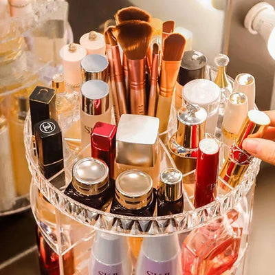 360 Degree Rotating Rack, Lipstick Skin Care Product, Acrylic Cosmetic Storage Box