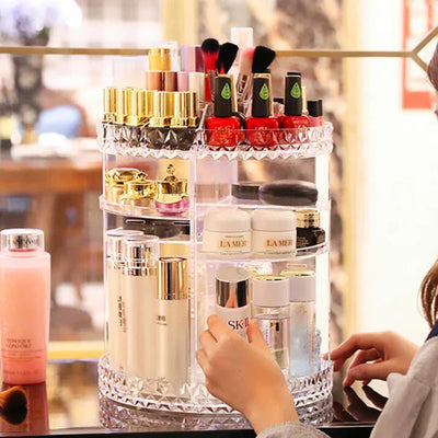 360 Degree Rotating Rack, Lipstick Skin Care Product, Acrylic Cosmetic Storage Box