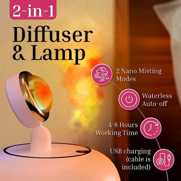 2 in 1 Sunset Lamp with Air Humidifier