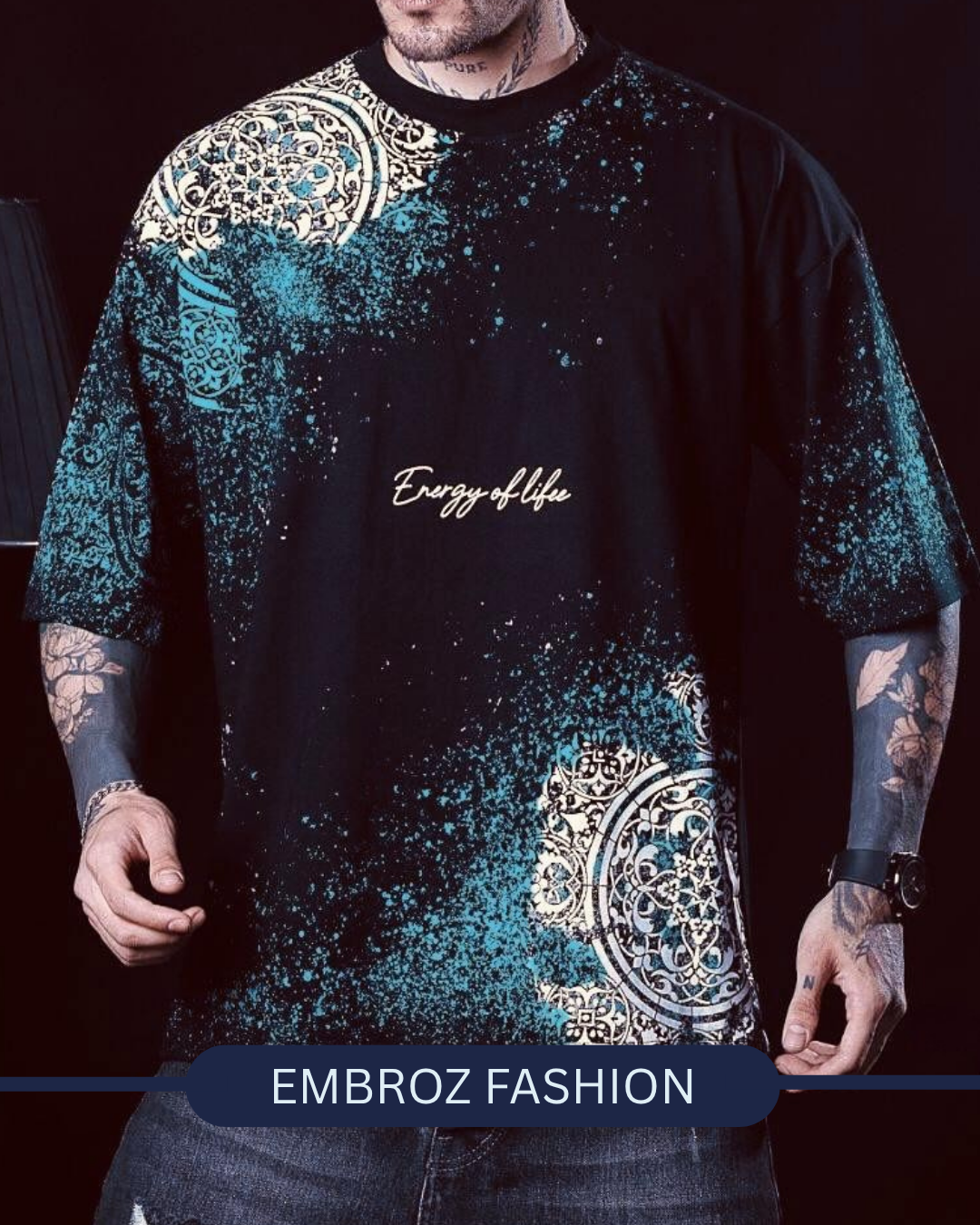 FRONT BACK PRINTED DROPSHOULDER