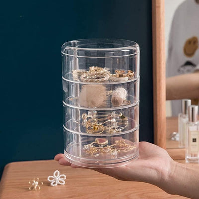 TRANSPARENT 360 ROTATING JEWELRY BOX