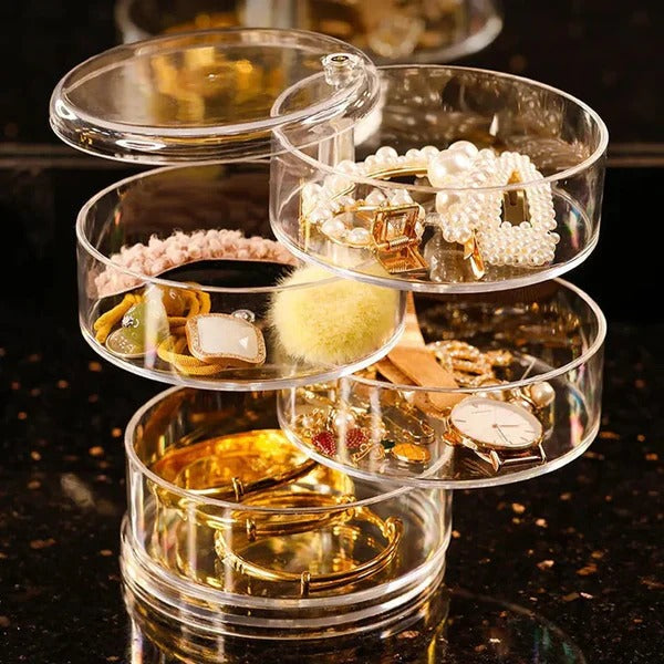 TRANSPARENT 360 ROTATING JEWELRY BOX