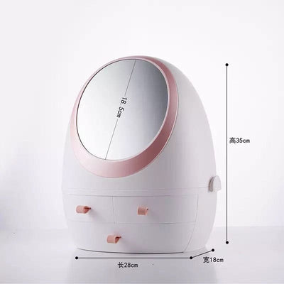 Cosmetic And Makeup Organizer Box with Mirror LED Light