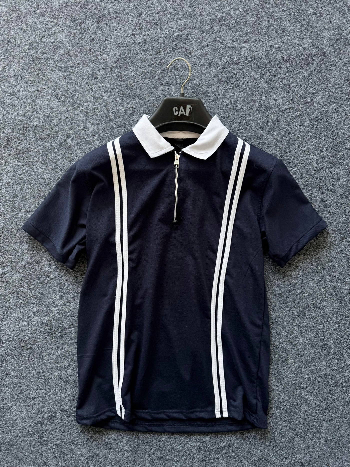 Stripe Zipped Polo