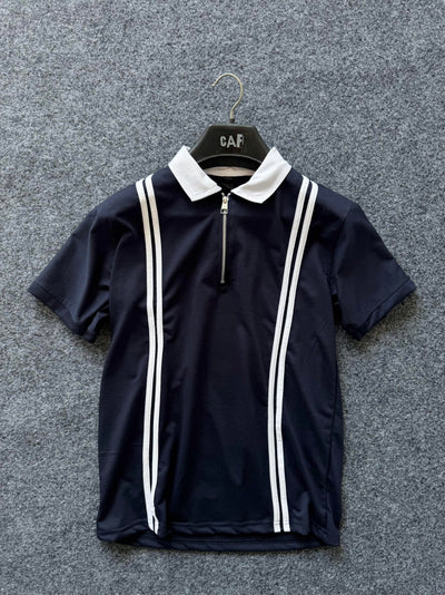 Stripe Zipped Polo