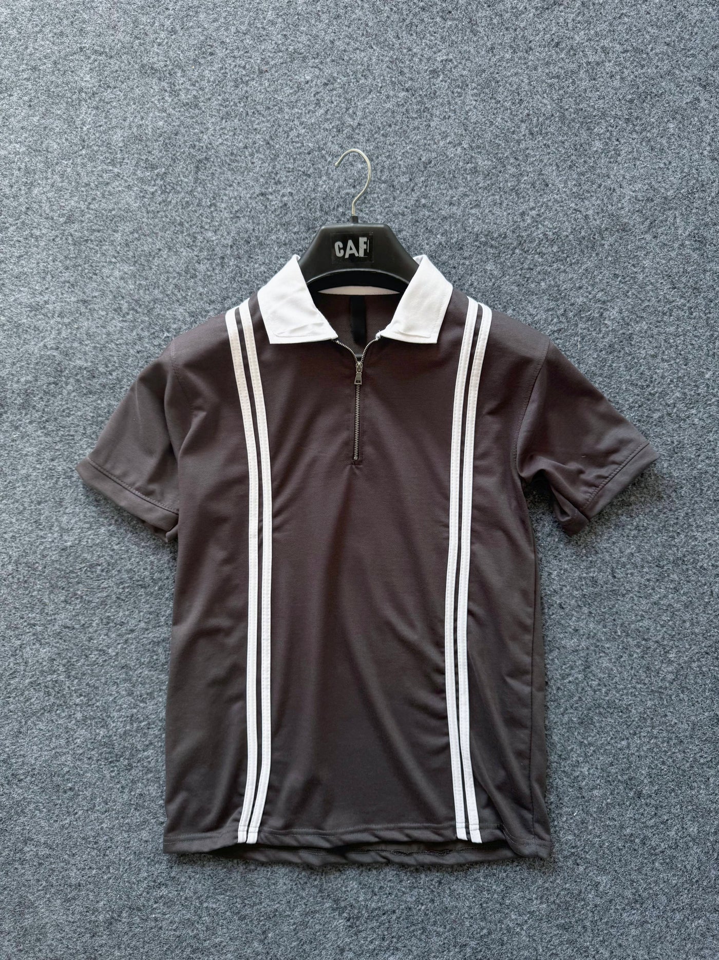 Stripe Zipped Polo
