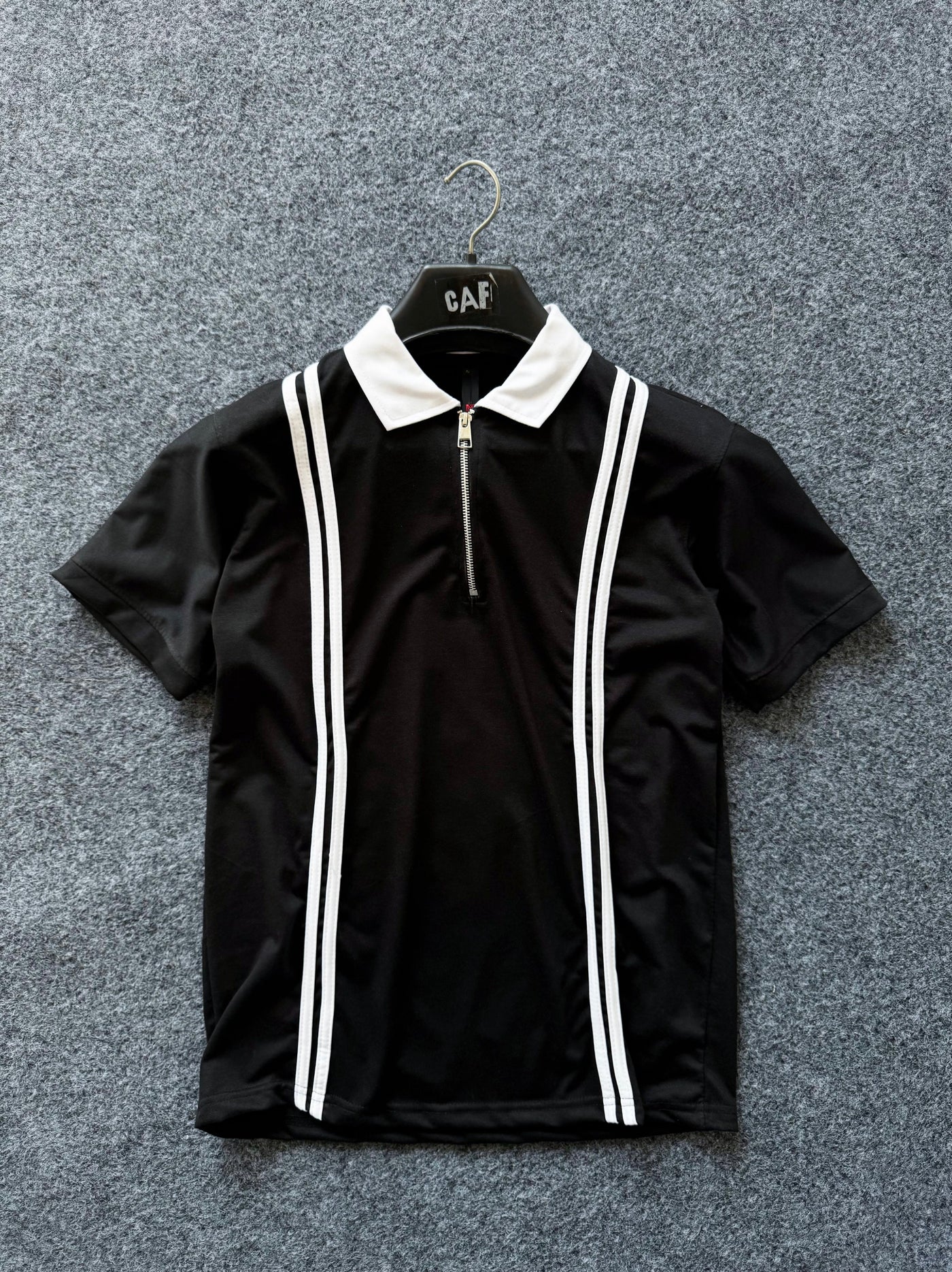 Stripe Zipped Polo