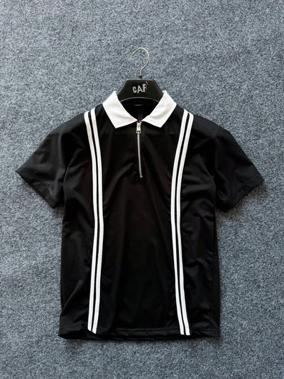 Stripe Zipped Polo