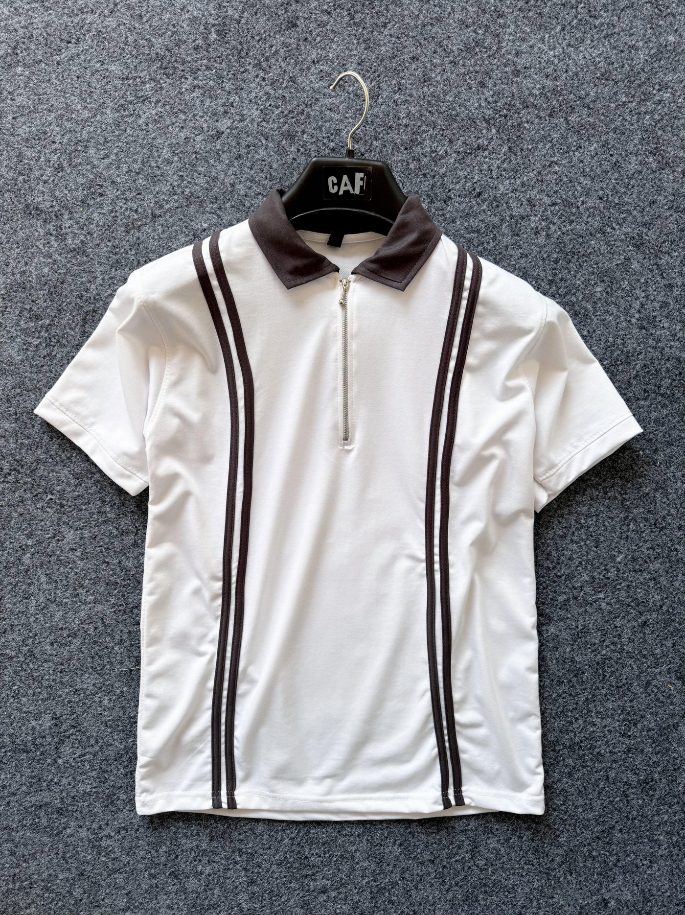 Stripe Zipped Polo