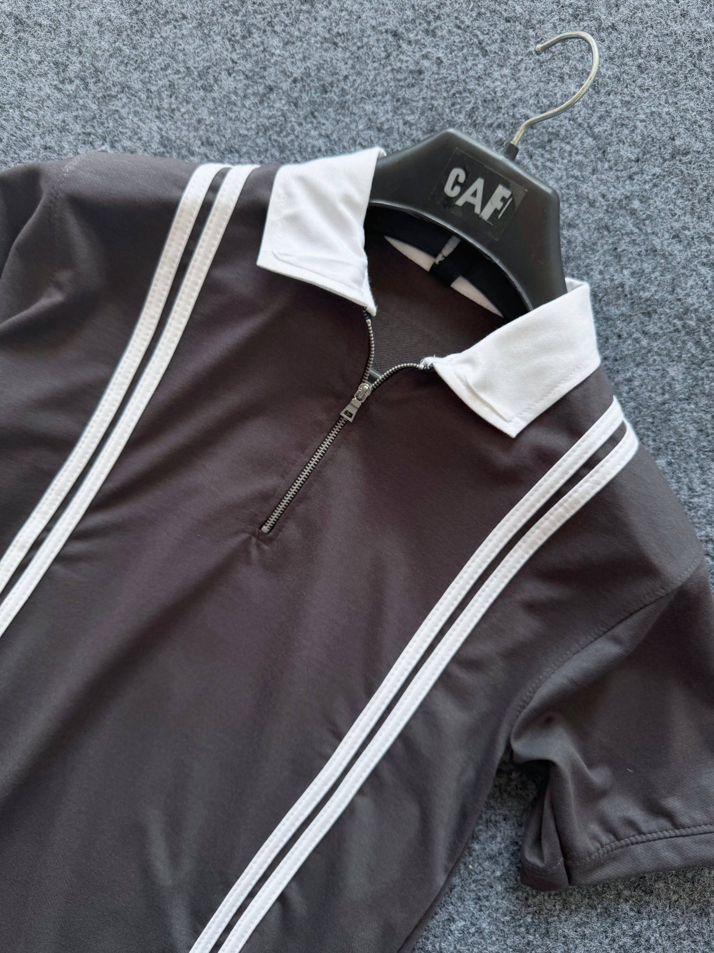 Stripe Zipped Polo